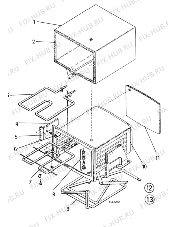 Взрыв-схема посудомоечной машины Electrolux CF151S - Схема узла H10 Main Oven Cavity (large)